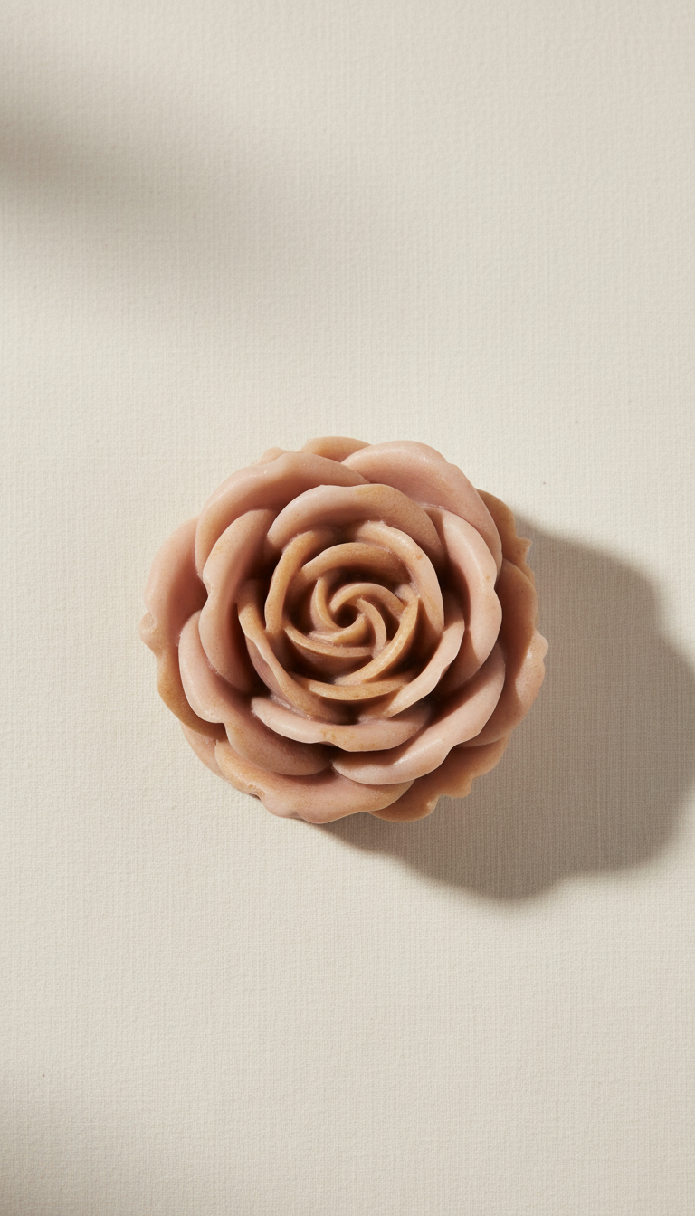 Sculptural Blush Rose wax melt